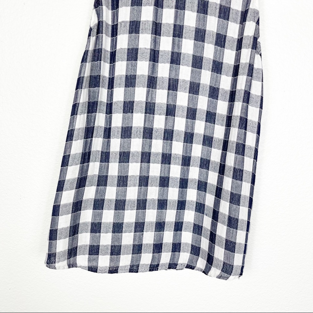 Anthropologie Cloth & Stone Gillian Gingham Navy Top Small - Picture 10 of 11
